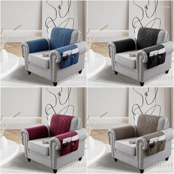 Tampa a cadeira repelente de água reclinável capa de sofá com apoio de braço de bolso para decortion anti -slip cães