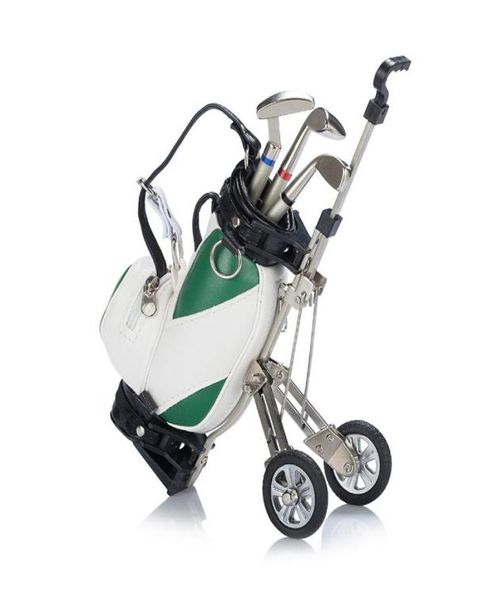 Original Golfstifterhalter mit Golfbeutel Standdesktop Golf Bag Trolley Stifthalterhaltergolfer Caddy mit 3 Metallstiften und Pu 5343294