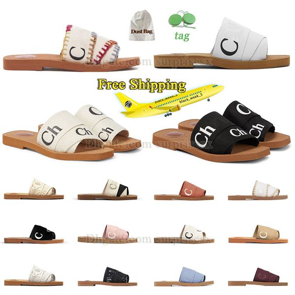 Berühmte Designerin Sandalen Frau Woody Flat Mule Pantoffers Damen Schaumstoffrutschen Plattform Slipper Haus Plattform Sandle Sommer Beach Schuhe Schieberegleiter Flip Flops Kostenloser Versand