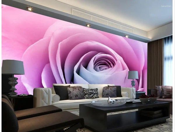 Papéis de parede MURAL MURAL PO PAPEL DE ROSE FLORES Customizadas para Wallswallpaper Walls Decoração em casa