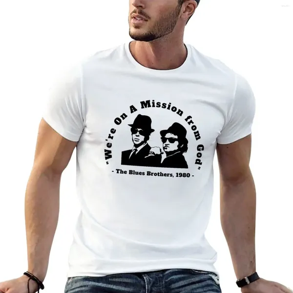 Erkek tank üstleri Tanrı'dan bir görevdeyiz - Blues Brothers T -Shirt Hippi Giysileri Ağır Tişörtler Pamuk