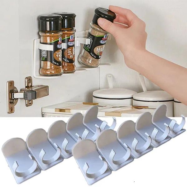 Ganci a parete bottiglia spezia goccia stagione cucina porta stoccaggio auto adesiva a clip di plastica mobile dispenser barattolo