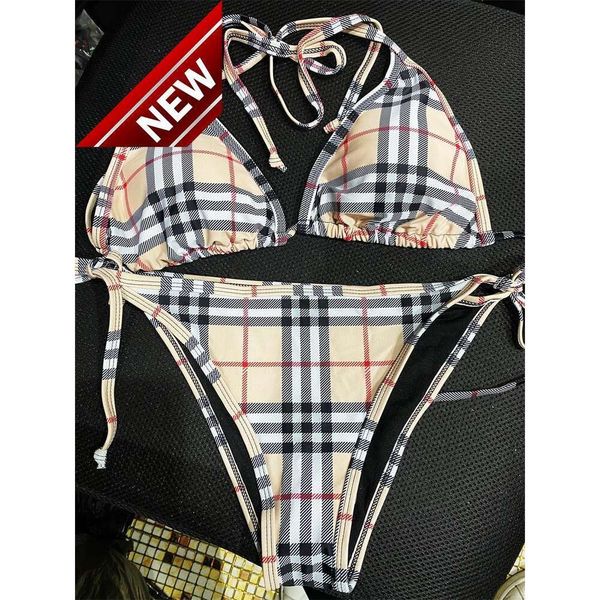 2024 Nuovo stilista di moda set di bikini sexy set da bagno a buon mercato costieri estivo di controllo a strisce set di motivi set di moda s