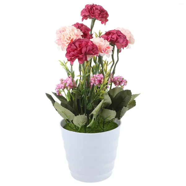 Flores decorativas Flores artificiais Bonsai Desktop Faux em vasos de plantas hidrangea Simulação falsa seda falsa