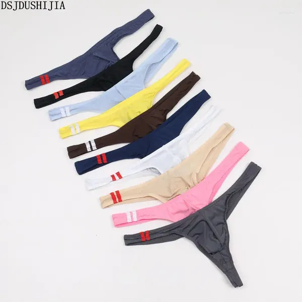 Underpants 10pcs/Lot uomini slips sexy biancheria intima perizoni bikini perizoma femminerie gays a bassa vita mini mutandine fetish di seta di ghiaccio