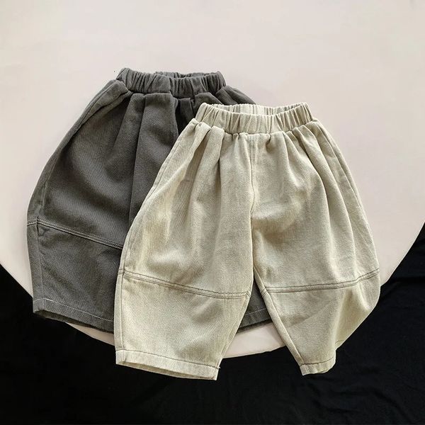 Frühling Herbst Boy Girl Kinder Lose Harem Hosen Baby Massives Weitbein Kinder Baumwolle Modehose Kleinkind Casual 240327