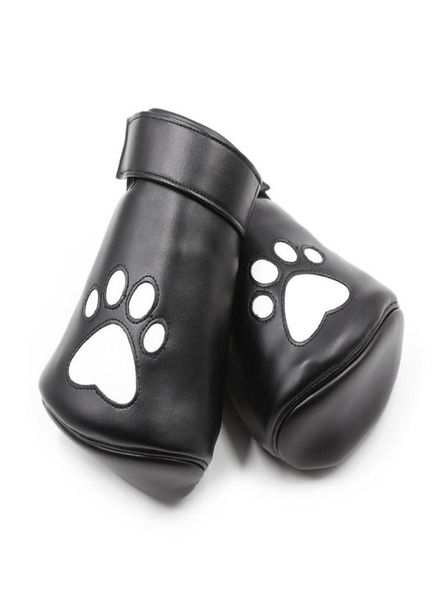 Yeni Tasarım BDSM Köpek Pençeleri Yastıklı Ayı Palmiye Eldivenleri Deri Kelepçeler Kalp Baskı Kalitesi Seks Oyuncak Dişilini Kısıtlama Cinsel Play5511462