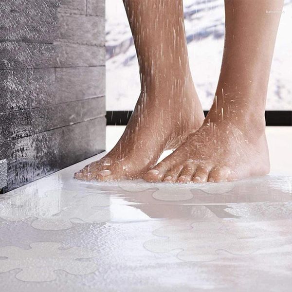 Badmatten Badezimmersicherheit Aufkleber Peva Material Anti Slip Luminous Badhmat Kreative Blütenform für Badewanne transparentes Klebeband