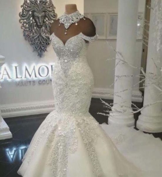 Новый дизайнер роскошный дубайский арабский русалка свадебные платья плюс размер.