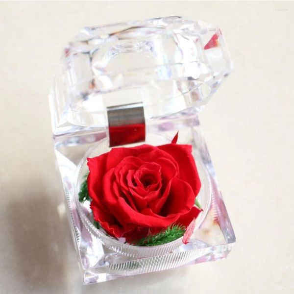 Flores decorativas do Dia dos Namorados Aitificial Romantic Imitation Roses for Women GIFs Boxed Acrylic Party Wedding Anniversary