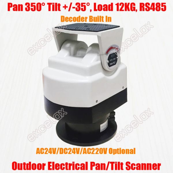 Acessórios 5 kg Carga RS485 Motor Pan Tilt Scanner Decodificador de unidade de unidade PTZ PTZ PTZ Horizontal Rotate Suporte para Antena da Câmera de CCTV Luz