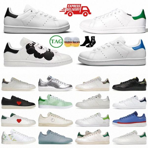 Design Sapatos Stan Sneakers Branco Collegiate Black Marinha 30º aniversário Fett Ash cinza prata Metalic Doom Marsh Collegiate O mundo precisa de amor Frog z6yg#