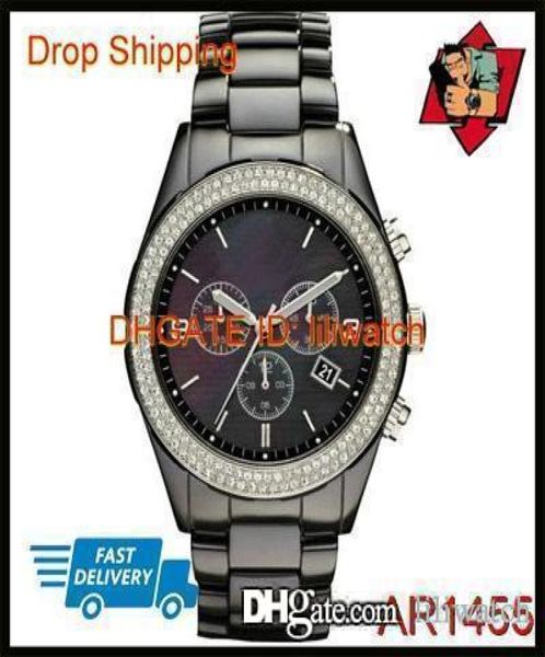 100 Original Japan Movement Drop New Herren Chronograph Ceramic Watch Gent Crystal Armbandwatch AR1455 AR14568506496