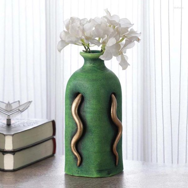 Vasen Nordic Flower Topf Abstraktes Kunstporträt Gesicht gefälschte gebrochene Harz Vase Sukkulente Pflanzer Ornament Home Decor