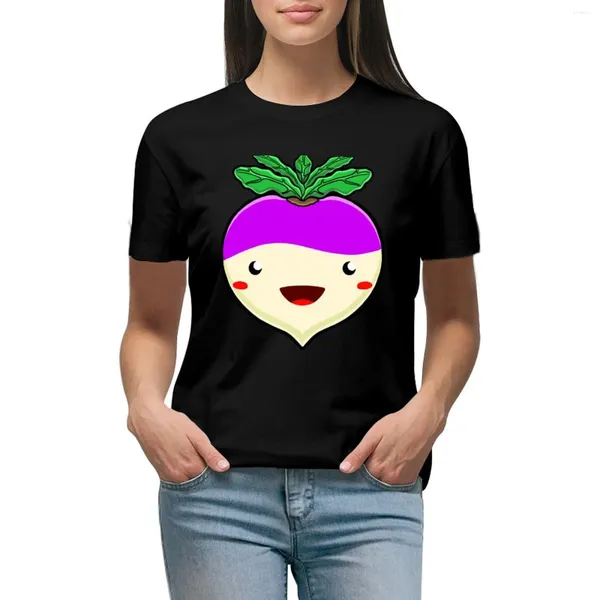 Frauen Polos Happy Turnip T-Shirt weibliche Kleidung Hippie Kleidung übergroße Trainingshemden für Frauen
