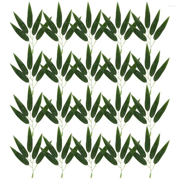 Dekorative Blumen 30 PCs Realistische Kunstblätter gefälschter Bambusstängel Künstliche Pflanzen Ornamente Blume Arranging Small