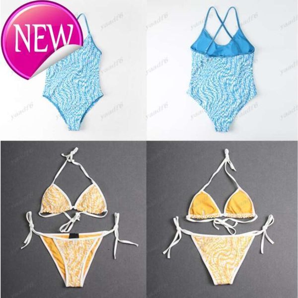 2024 neuer Modedesigner Großhandel Womens Bikin Bikini sexy klassische Buchstaben Blaues Set BH BodySuit Bikinis Sommer Bikini Swimsuit Mode