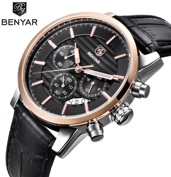 Reloj Hombre Benyar Fashion Chronograph Sport Mens Watches Top Marken Luxus Business Quartz Uhr Relogio Maskulino4533414