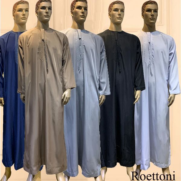 Manica lunga aman abaya 1 pari jubba thobe per uomini kaftan pakistan musulmano aria saudita djellaba islam abbigliamento di preghiera afghan 240329