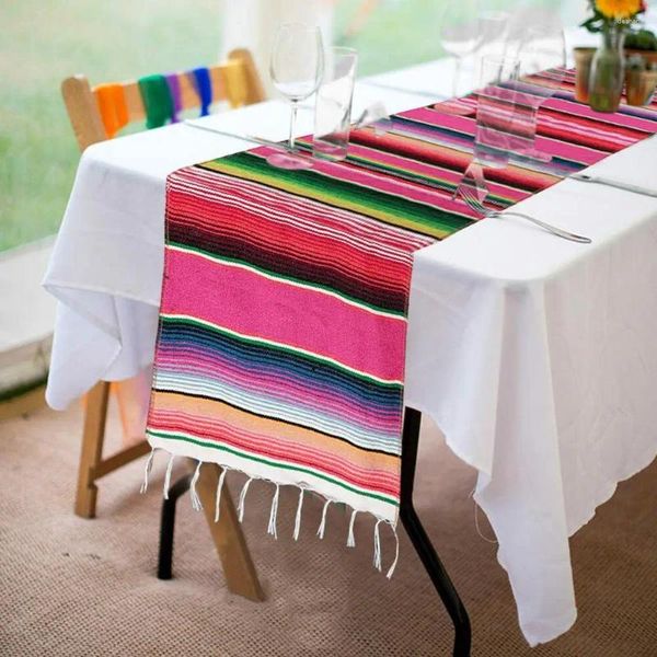Panno da tavolo 1 PC 35 215 cm bandiera di cotone in stile messicano tovaglie decorazioni per matrimoni per feste di compleanno