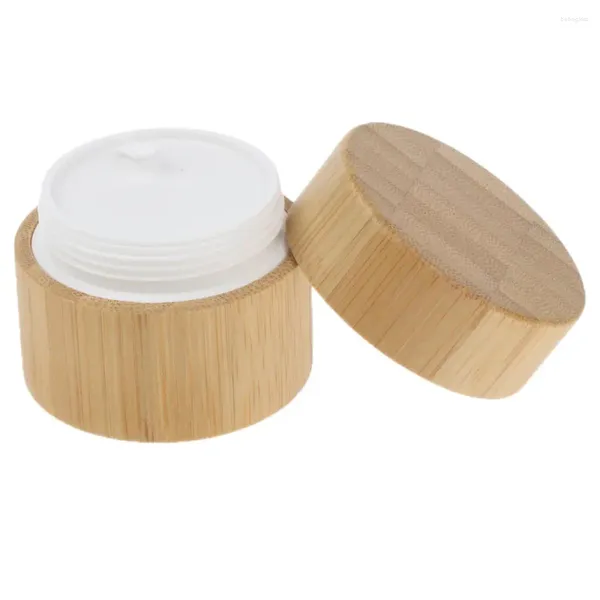 Garrafas de armazenamento Bamboo Creme de madeira vazio Recipiente de jarra de jarra de garra de caixa de jarra para lojas de viagem para lojas