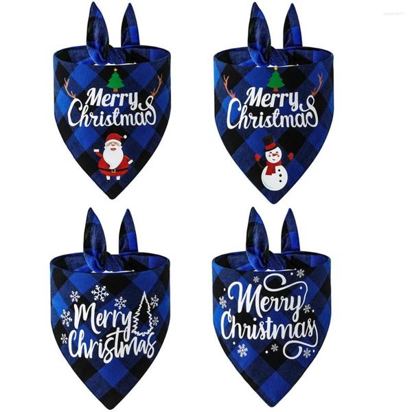 Abbigliamento per cani Sucado Bandana Triangolo classico Merry Christmas Cotone Punti petto di cabine per kerchef Regali per piccoli grandi accessori