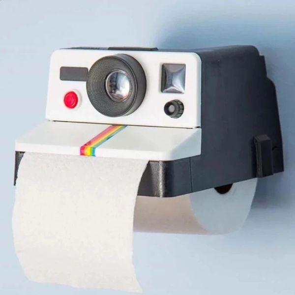 Kamera Tissue Box Toilettenrollpapierbox Haushaltsgewebe Box Rollhalter Wand montiert Sanitär Serviettenbox Badezimmerzubehör 240328