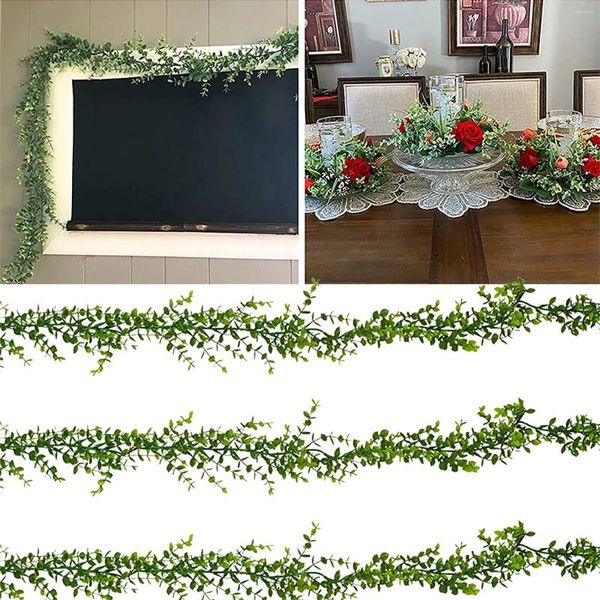 Dekorative Blumen echtes Hängen 6ft 3 Packung künstlicher Girlanden Grün Faux Vines Wisteria mit Lichtern