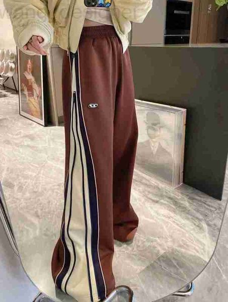 Frauenhose Capris Designerin Mskin High Taille Design Weitbein Hosen Kinderkoreanische Version Lose gerader Reißverschluss klein 57i9