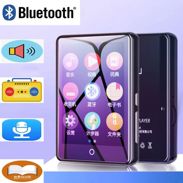 Oyuncular Ruizu M7 Metal Mp3 Oyuncu Bluetooth 5.0 Yerleşik Hoparlör 2.8 inç E -Kitap Pedometresi Kayıt Radyo Videosu