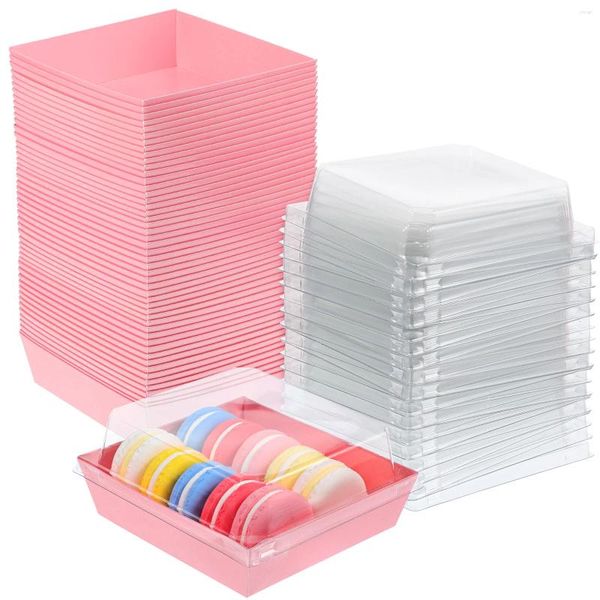 Lagerflaschen 50 PCs Mini -Cupcake -Behälter Plastikbehälter mit Deckelabdeckung Bäckerei Vorräte