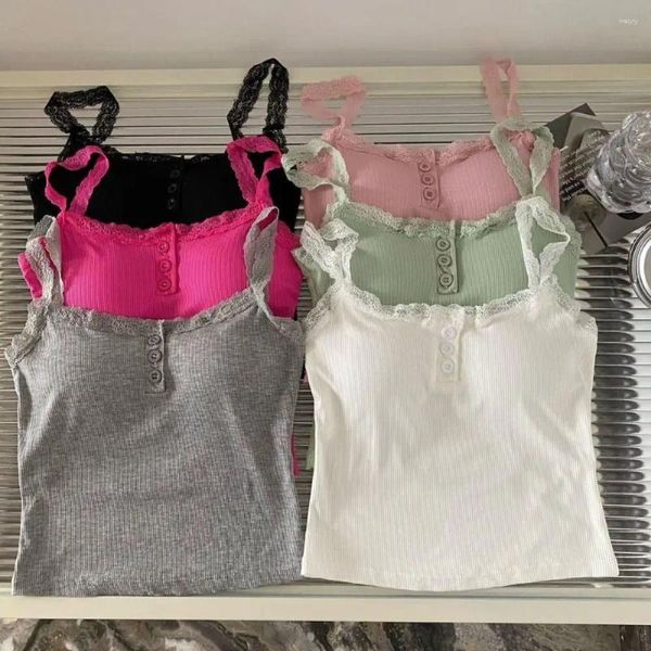 Camisoles Tanks süße Camisole Outwear Spitzenstil-Gurtweste reines All-in-One-ärmellose Top