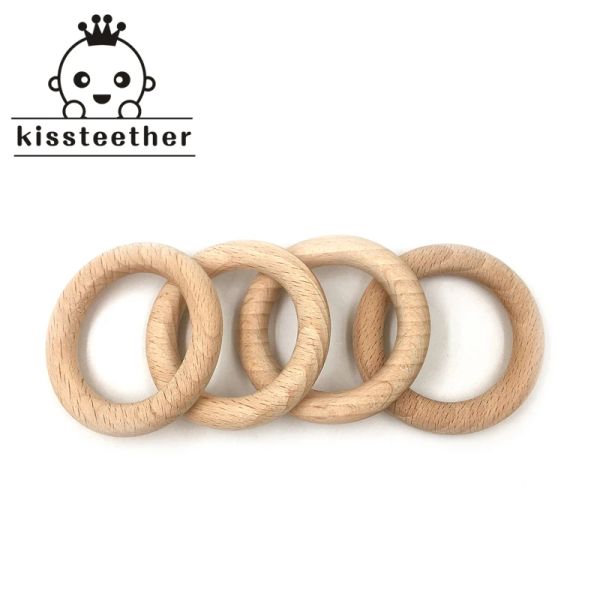 Bangle Baby Teether Beech de madeira redonda anel de madeira de 25 mm de bracelete de braceletes de braceletes de presente de enfermagem de acessórios de dentição