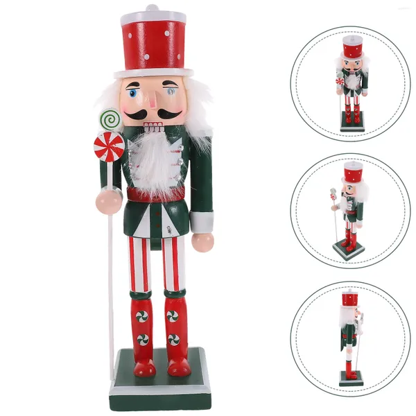 Figurine decorative Schiaccianoci Soldata decorazione per la casa in legno per festival desktop per festività natalizi di natale