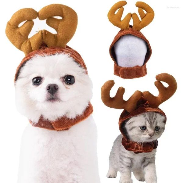 Cappello per cani Cappello Antler Costume Cati natalizi Capi di renna per cucciolo Accessori per animali domestici regolabili