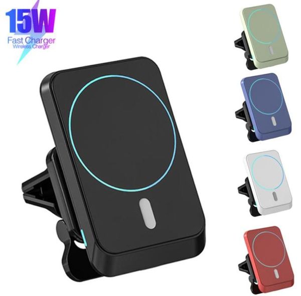 15W Phone Titular Magnetic Wireless Car Charger Mount for iPhone 12 Pro Max Mini Magsafing Charging Fast2807377