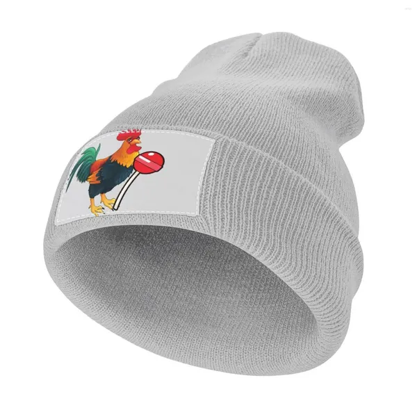 Berets Rooster Lollipop Synonym Pun Strick -Mütze Hip Hip Hop schwarze Männer Hüte Frauen