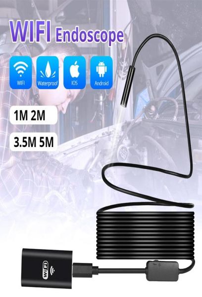 Wireless 1m 3m 5m WiFi 1200p HD 8mm Endoscope Câmera Wi -Fi Outdoor Usb Endoscópio Bororescópio Inspeção Android iPhone Camera7043068