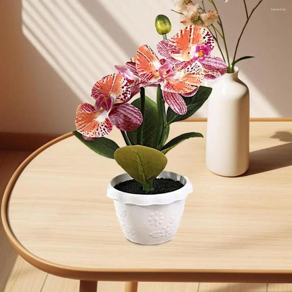 Декоративные цветы искусственное растение из горшечного растения Яркая фальшивая бабочка орхидея бонсай реалистичный симулятор цветок для домашнего офиса на открытом воздухе