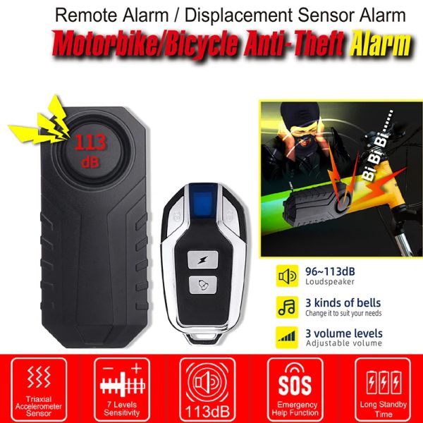 Kit sumyst Wireless Bicycle Anti Lost Allenta allarme impermeabile per motociclette di motociclette Scooter Security Antift Alarms Remote Control