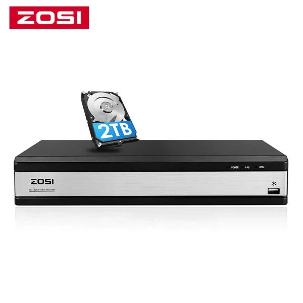 Gravador Zosi H.265+ 4 em 1 CCTV DVR 16CH Segurança TVI DVR 1080p Recorder de vídeo digital HDMI Saída de vídeo Suporte