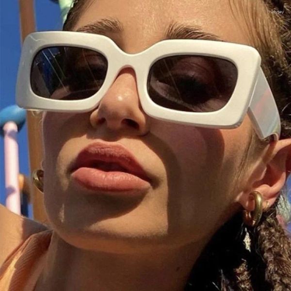 Óculos de sol American Street Fashion Coupa Show Face Small Square Glasses Sun Shade Feminino