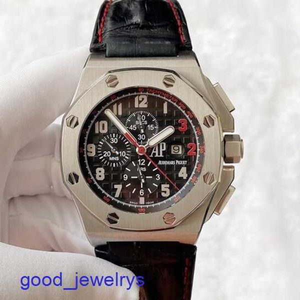 Schweizer AP Armbandwatch Royal Oak Offshore Series Limited Edition Red Inverted Time Standard Automatische Maschinenmechanische Uhr Watch 26133st Precision Stahl 48mm
