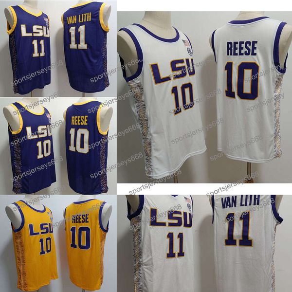 College -Trikots Angel Reese Tigers Basketball Trikots Herren Womens Ed Hailey van lith lsu trikot lila weiß