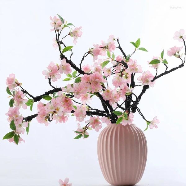 Flores decorativas Flor artificial FALSO Big espumante Filial Cherry Blossom Decoração de casa Decorações de Natal