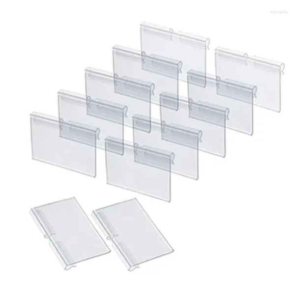 Rahmen LUDA 300 PCS Clear Plastic Etiketthalter für Drahtregal -Verkaufspreisverkaufsschilder Displayhalter (6 x 4 cm)