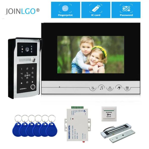 Intercom Fingerprint Video Door Port Phone Sistema Intercom Sistema da 7 pollici Monito