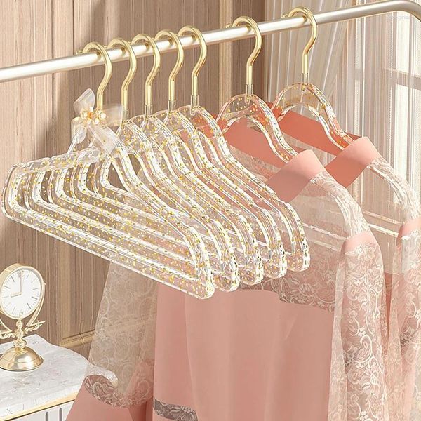 Cabides 10pcs não deslizam roupas de acrílico transparente de luxo de luxo de luxo armazenamento durável duradouro