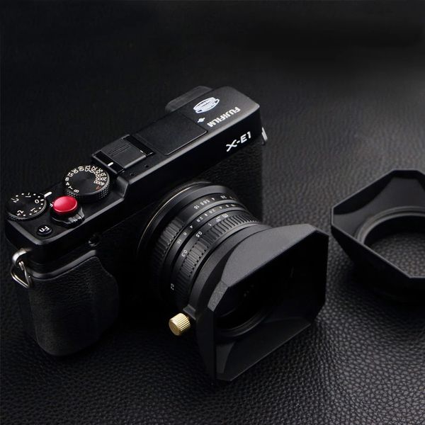 37 39 405 43 49 52 55 58 mm Lens de forma quadrada Capuz para Fuji Micro Câmera única Presente Uma tampa de tampa 240327