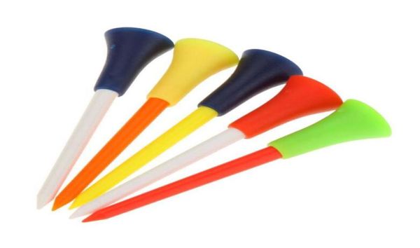 100 PCSBAG çok renkli plastik golf tees 83mm dayanıklı kauçuk yastık üst golf tee golf aksesuarları 4802526